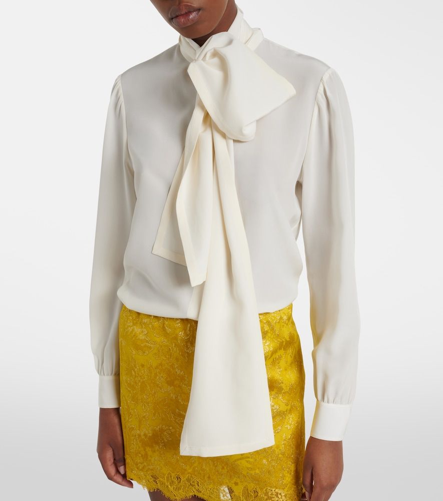 Saint Laurent Tie-neck silk blouse - Saint Laurent - Modalova