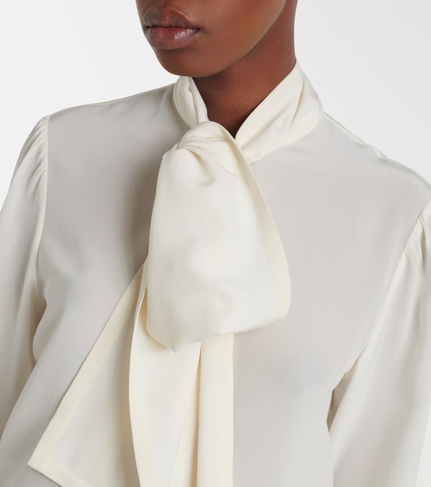 Saint Laurent Tie-neck silk blouse - Saint Laurent - Modalova