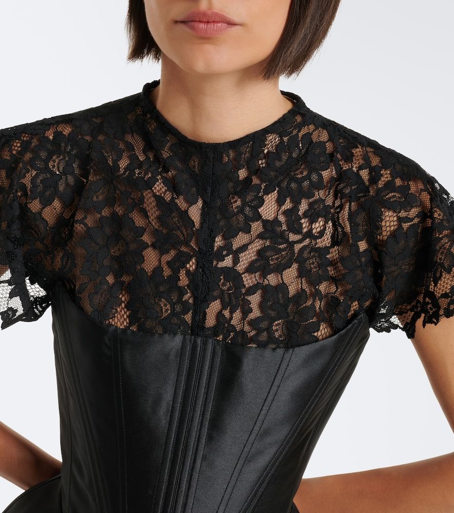 Catalina satin and lace bustier minidress - De La Vali - Modalova