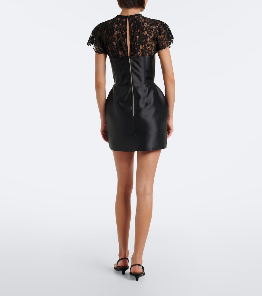 Catalina satin and lace bustier minidress - De La Vali - Modalova