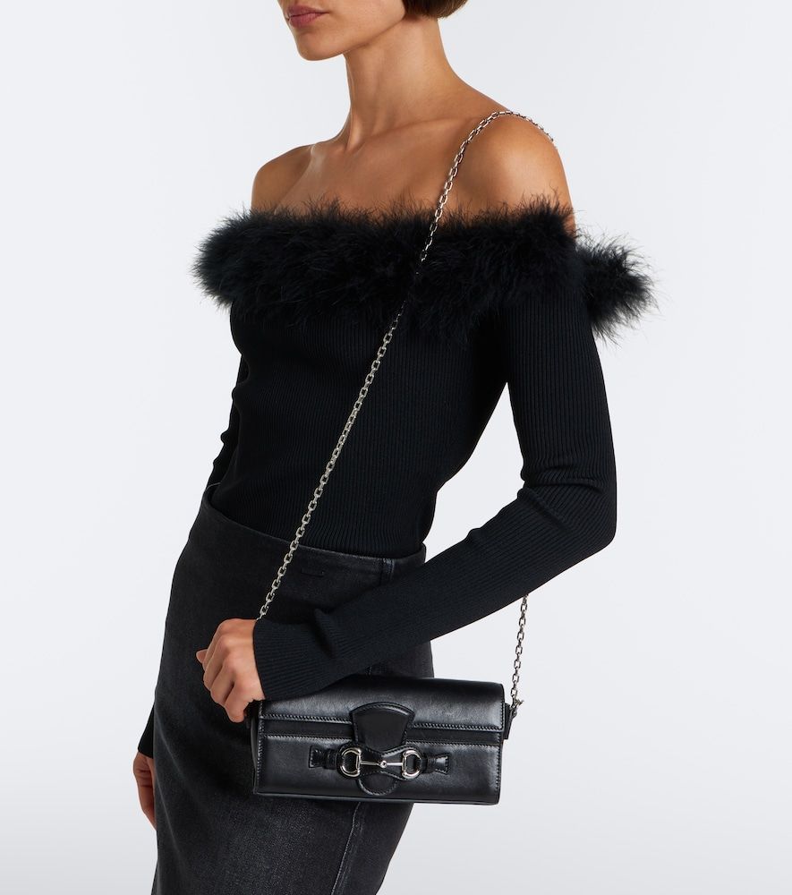 Cartera con cadena Mini de piel con Horsebit - Gucci - Modalova