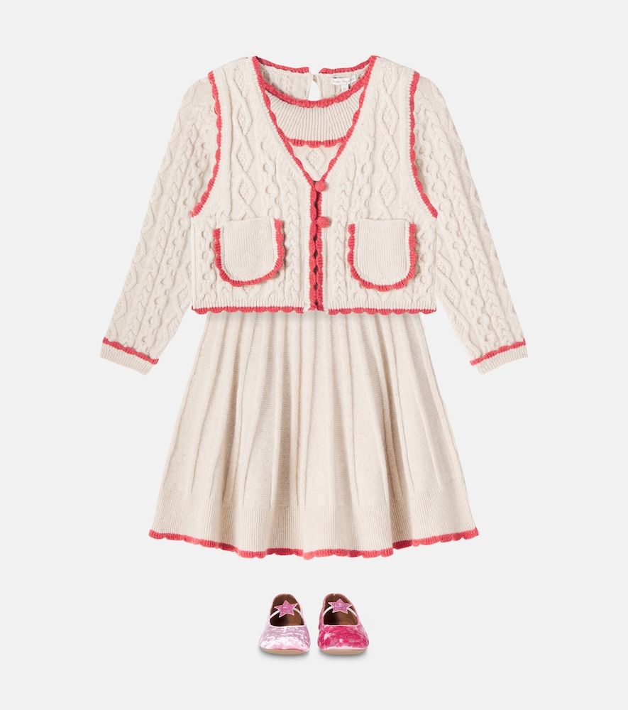 Jersey trenzado Sienna en mezcla de lana - Bebe Organic - Modalova