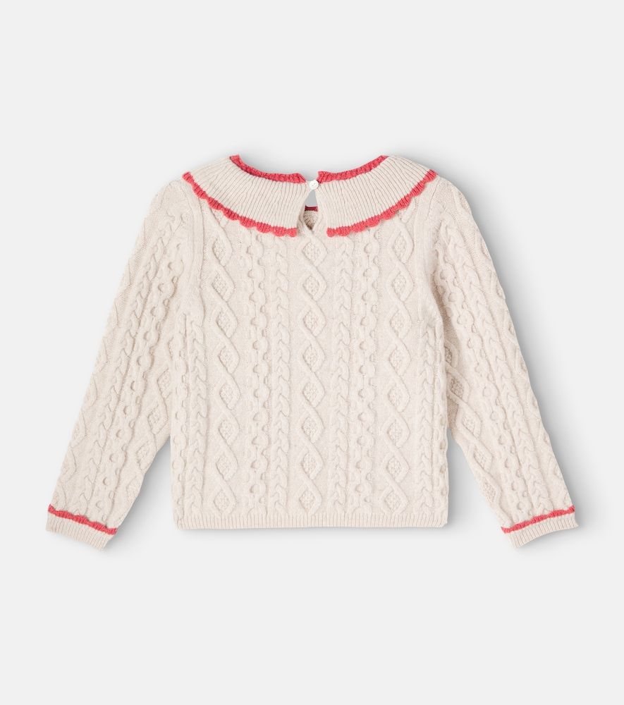 Jersey trenzado Sienna en mezcla de lana - Bebe Organic - Modalova