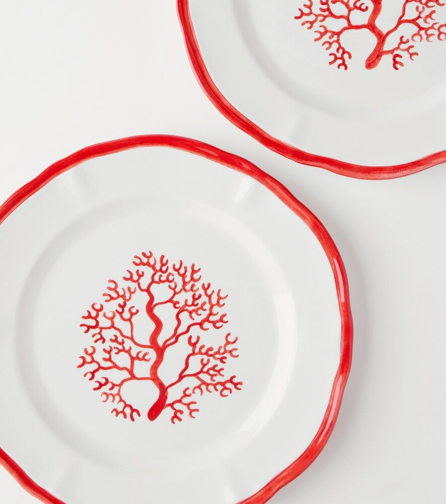 Set de 4 platos llanos Coral de cerámica - Les-Ottomans - Modalova