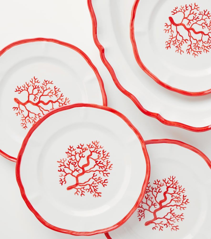 Set de 4 platos llanos Coral de cerámica - Les-Ottomans - Modalova