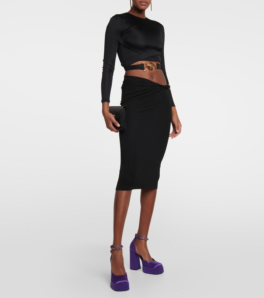 Pumps con plateau Medusa Aevitas in raso - Versace - Modalova