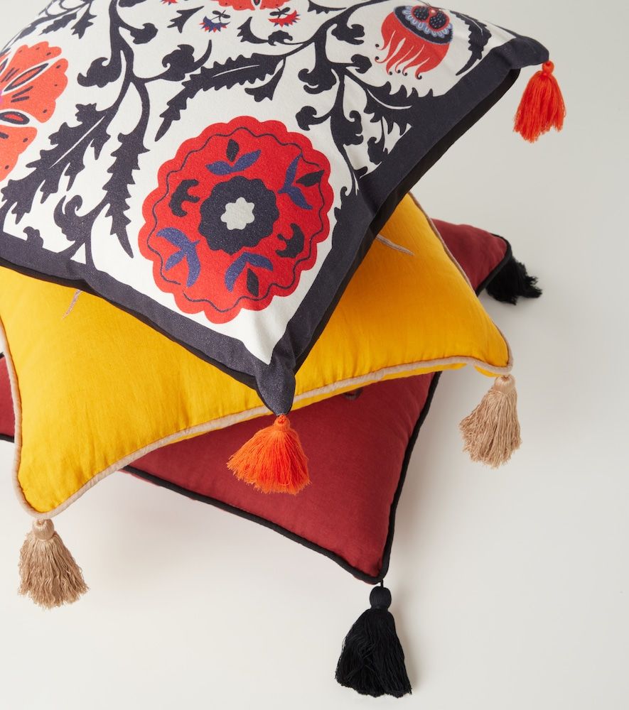 Cuscino Flowers in velluto con stampa - Les-Ottomans - Modalova