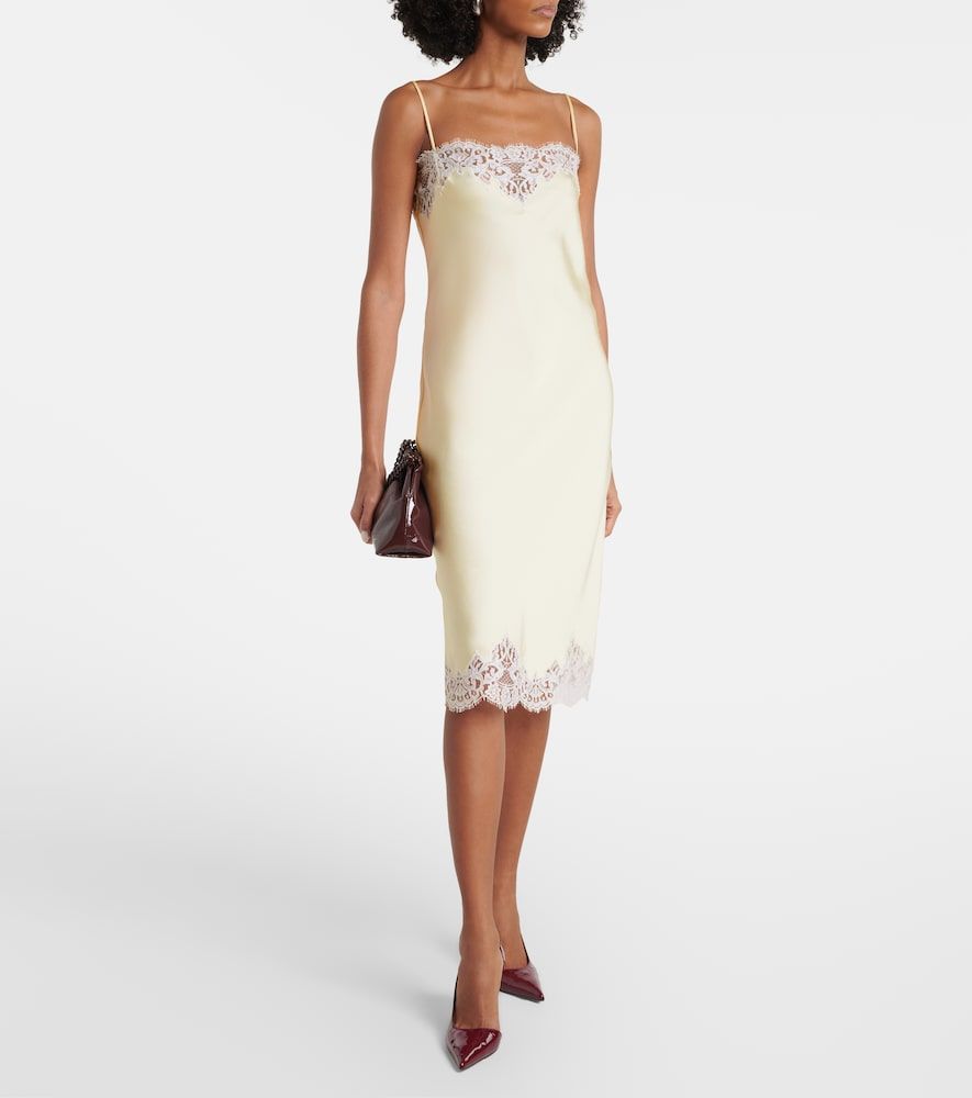 Abito sottoveste in raso con pizzo - Stella McCartney - Modalova
