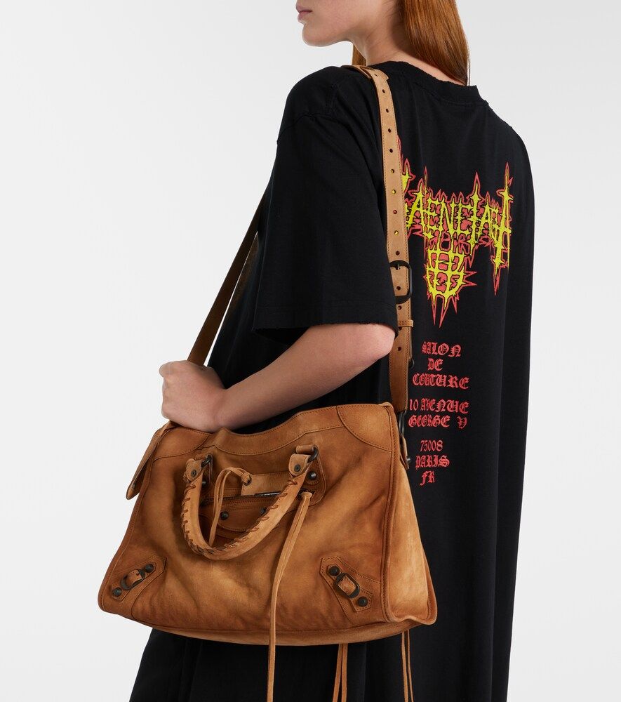 Le City Medium suede top-handle bag - Balenciaga - Modalova