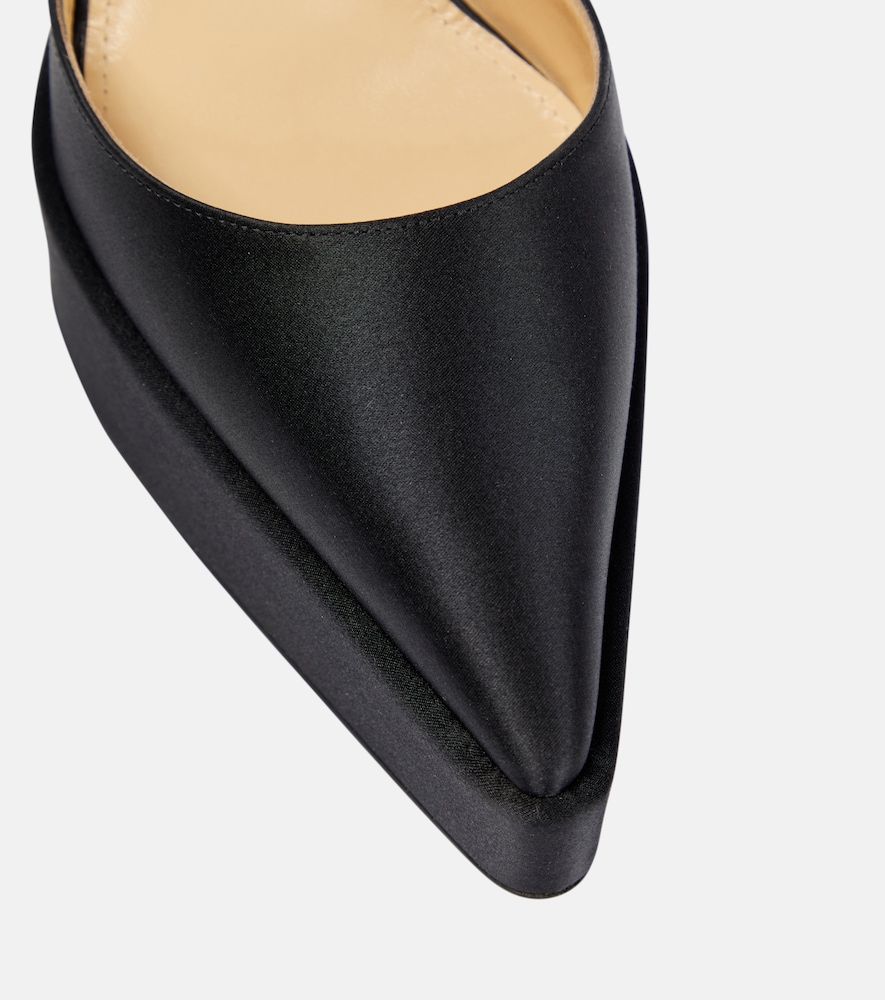 Verzierte Plateau-Pumps Bow Chain aus Satin - Mach & Mach - Modalova