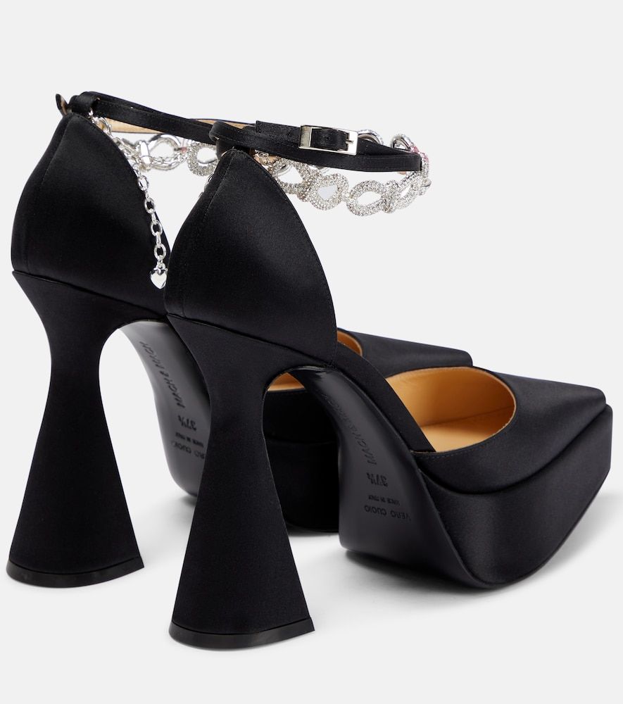 Pumps Bow Chain in raso con plateau - Mach & Mach - Modalova