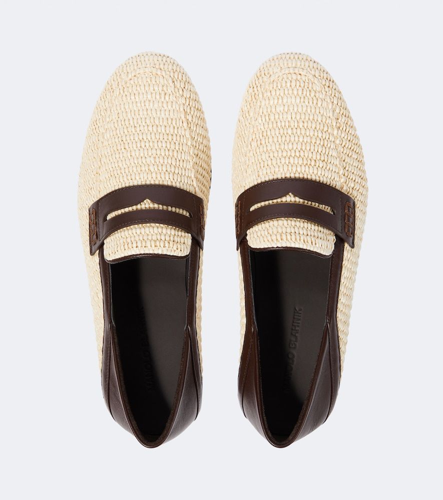 Loafers Padstow aus Raffiabast mit Leder - Manolo Blahnik - Modalova