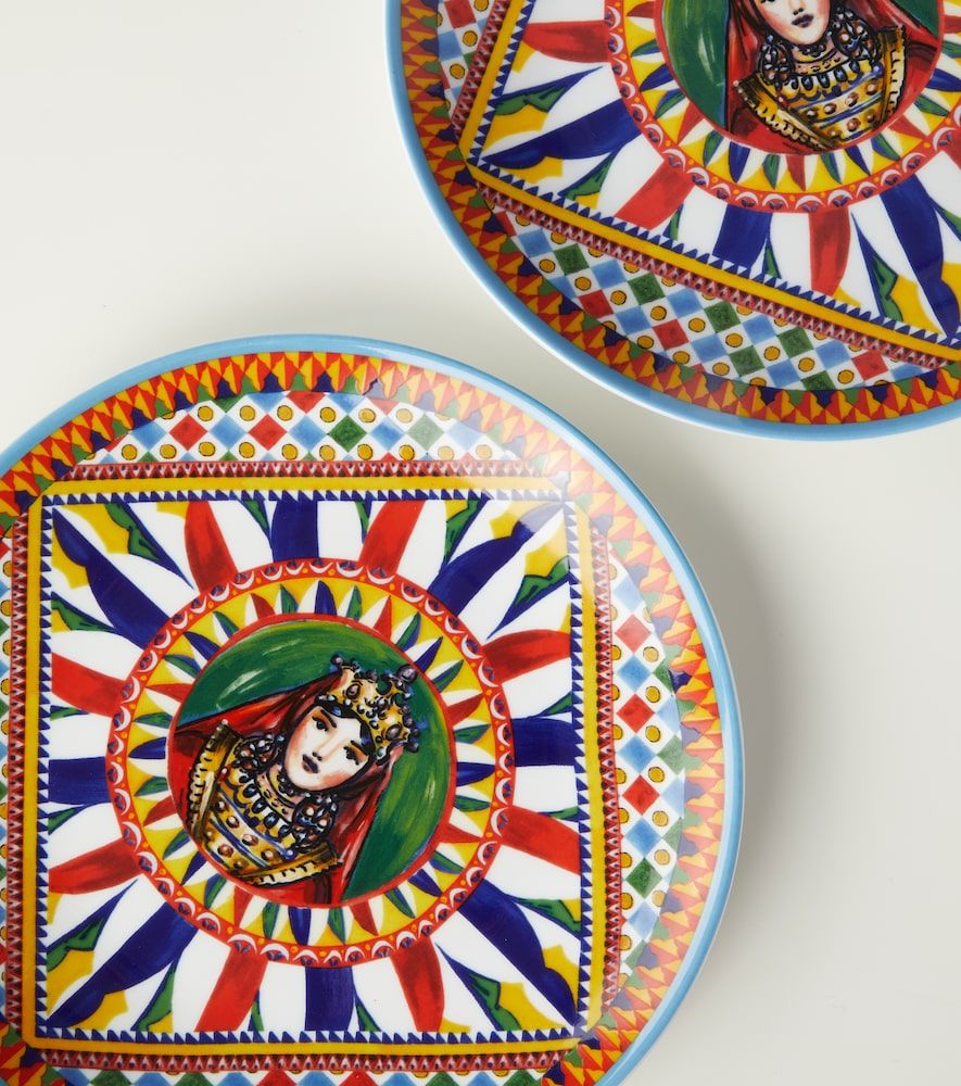 Set di due piatti piani Carretto Siciliano - Dolce&Gabbana Casa - Modalova