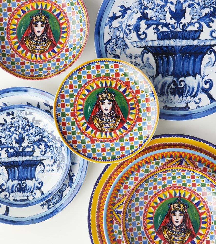 Set di due piatti piani Carretto Siciliano - Dolce&Gabbana Casa - Modalova