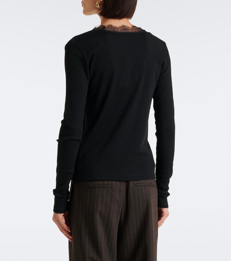 Top in maglia a coste con pizzo - Vince - Modalova