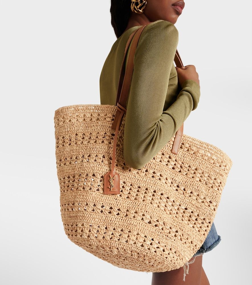 Panier Medium raffia basket bag - Saint Laurent - Modalova