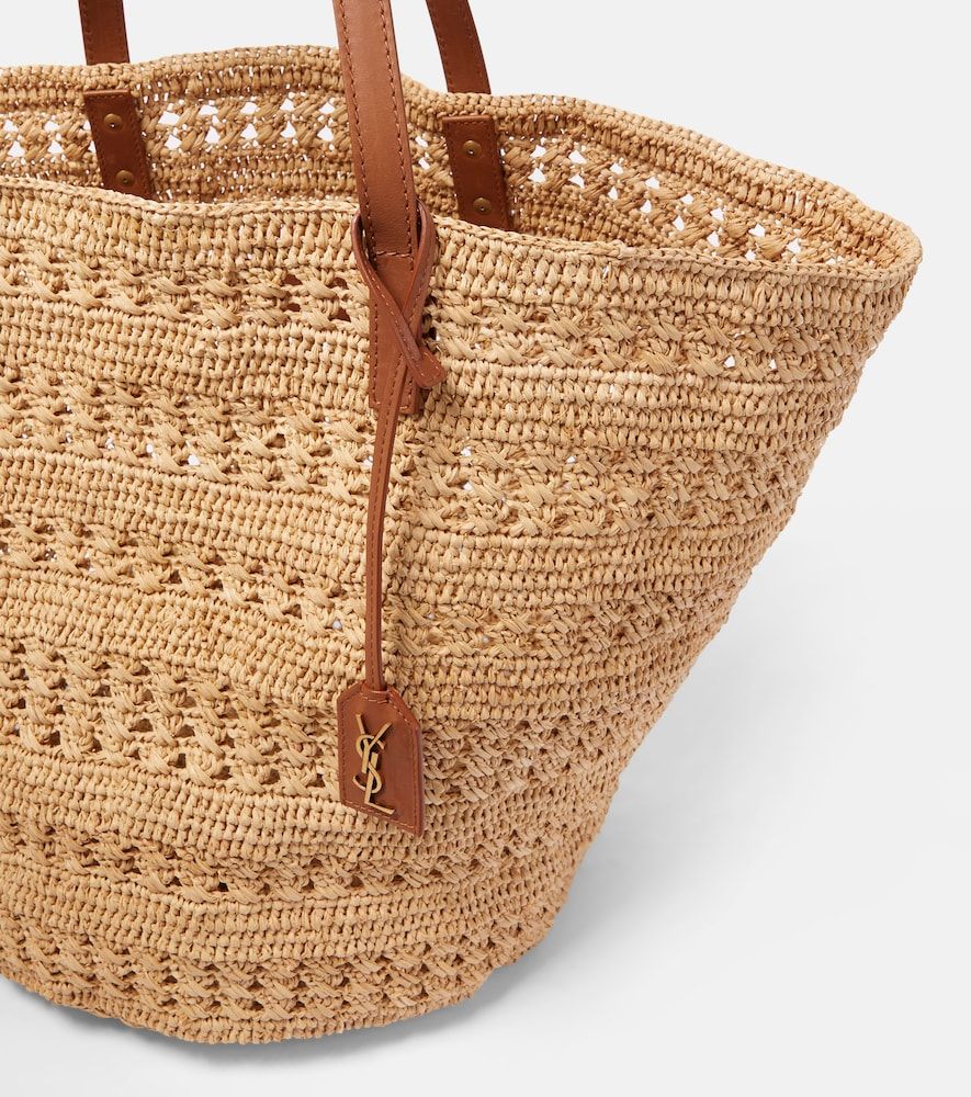 Borsa Panier Medium in rafia - Saint Laurent - Modalova