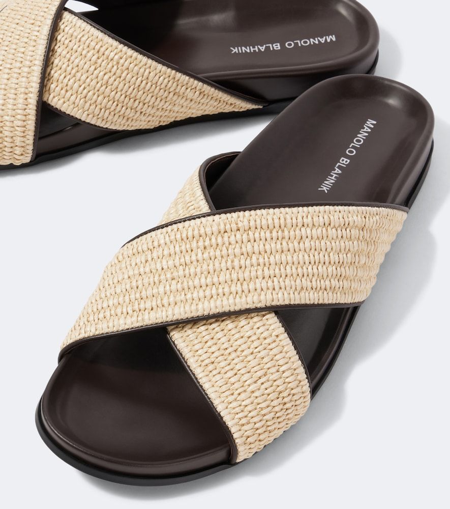 Sandalen Chiltern aus Raffiabast mit Leder - Manolo Blahnik - Modalova