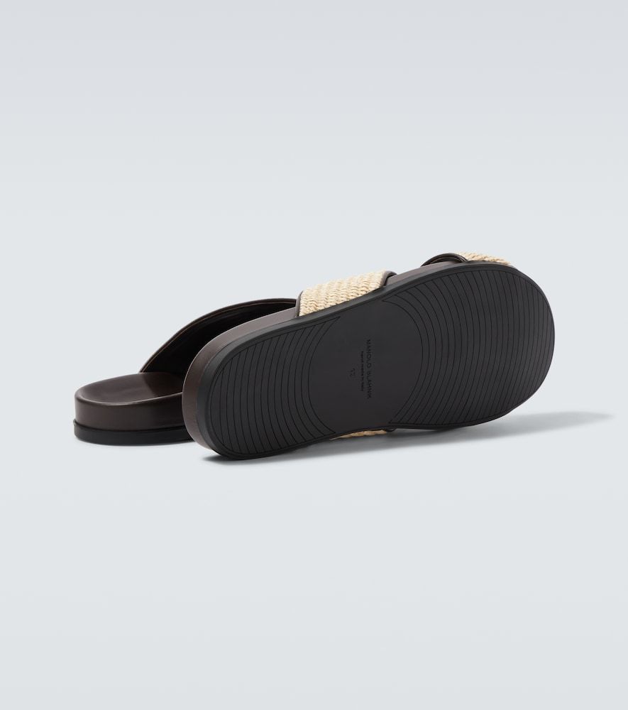 Sandalen Chiltern aus Raffiabast mit Leder - Manolo Blahnik - Modalova