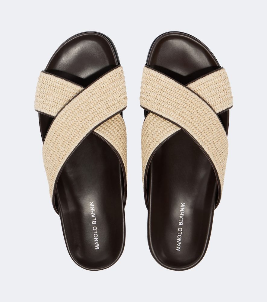 Sandalen Chiltern aus Raffiabast mit Leder - Manolo Blahnik - Modalova