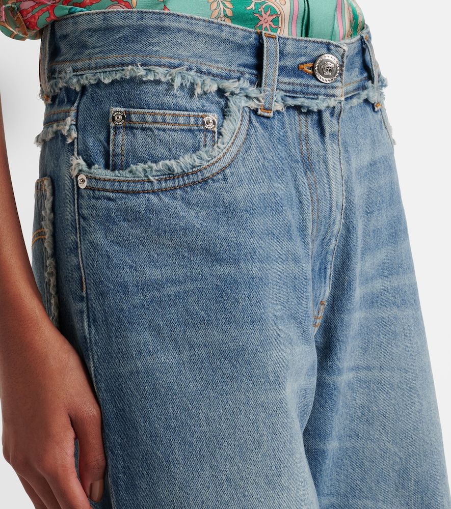 Jeans a gamba larga a vita media - Versace - Modalova