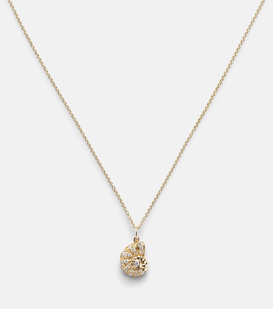 Collana Nautilus Shell in 14 kt con diamanti - Sydney Evan - Modalova