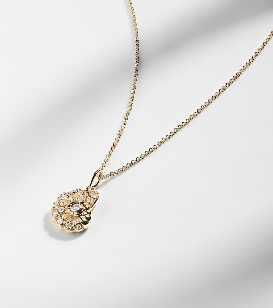 Collana Nautilus Shell in 14 kt con diamanti - Sydney Evan - Modalova
