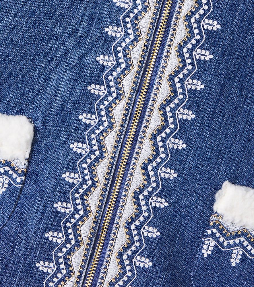Bebé - chaqueta de denim en mezcla de algodón bordado - Louise Misha - Modalova