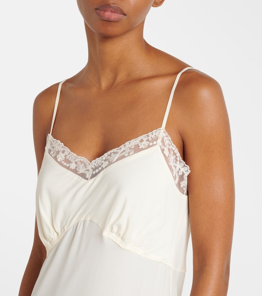 Abito sottoveste in crêpe de chine con pizzo - Simone Rocha - Modalova