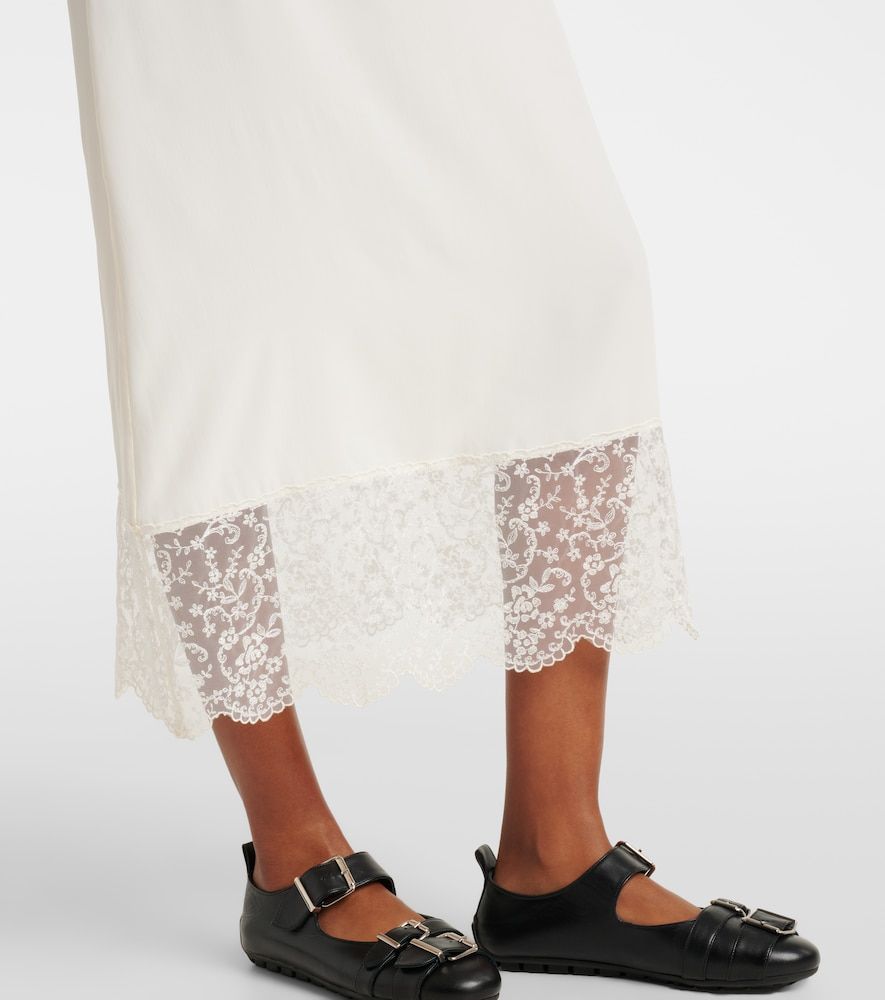 Abito sottoveste in crêpe de chine con pizzo - Simone Rocha - Modalova