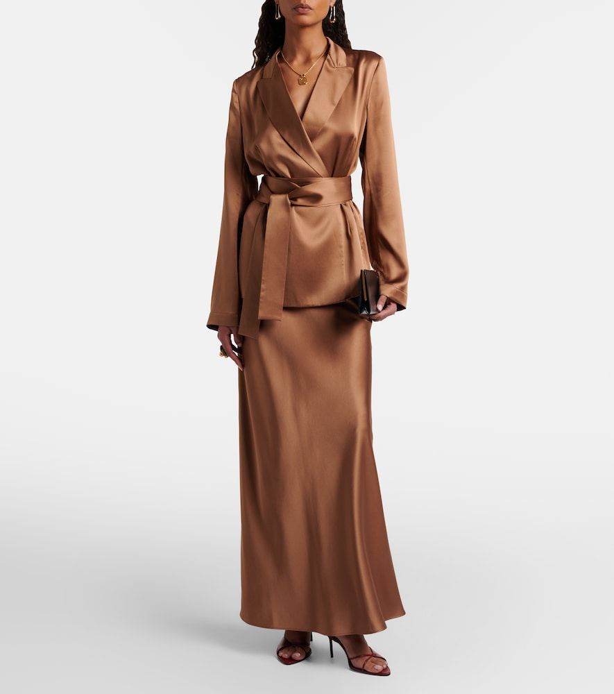 Archer double-breasted silk satin blazer - Joseph - Modalova