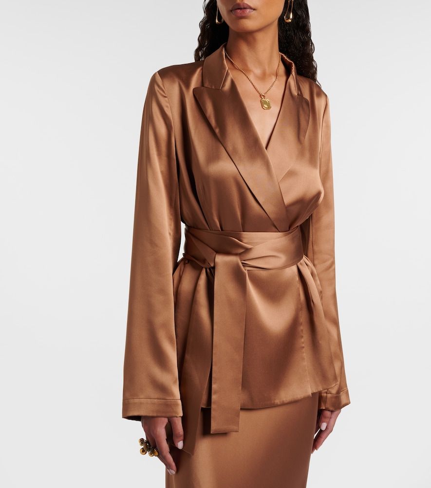 Archer double-breasted silk satin blazer - Joseph - Modalova