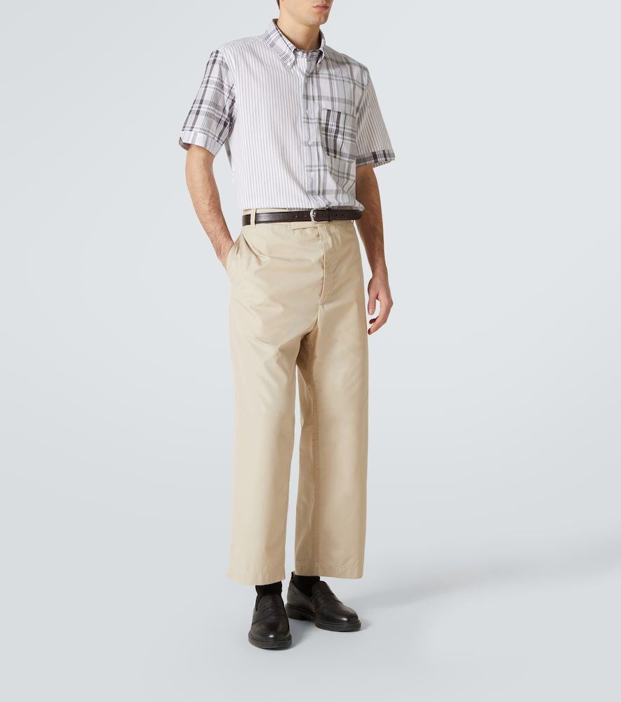 Camicia patchwork in cotone a righe - Thom Browne - Modalova