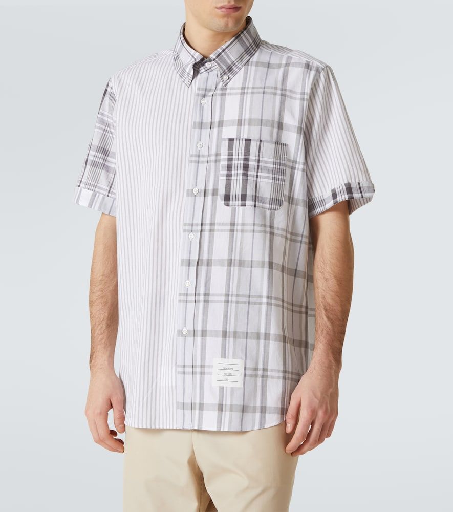 Camicia patchwork in cotone a righe - Thom Browne - Modalova