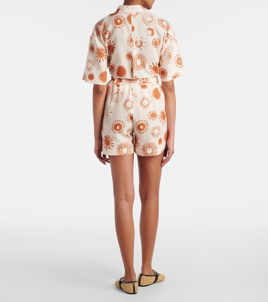 Shorts Dallas de lino y algodón estampados - Asceno - Modalova