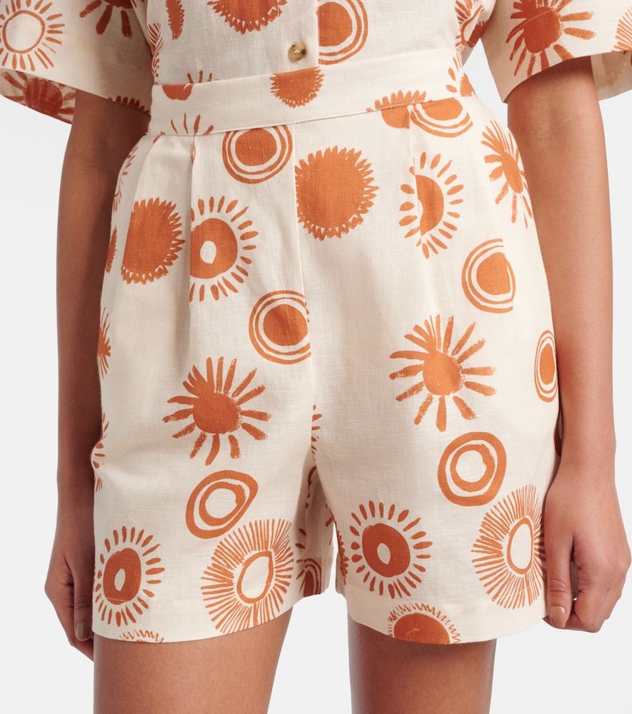 Shorts Dallas de lino y algodón estampados - Asceno - Modalova