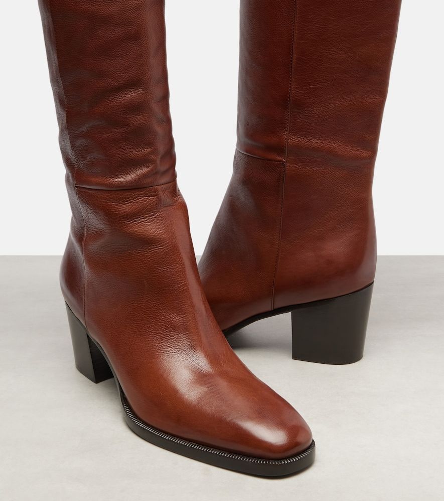 Odeon leather over-the-knee boots - Saint Laurent - Modalova