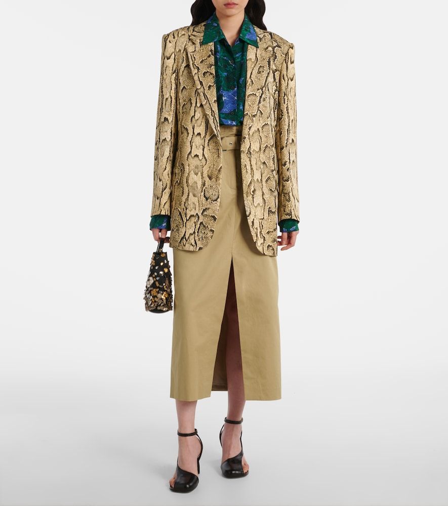 Falda midi de algodón plisada - Dries Van Noten - Modalova