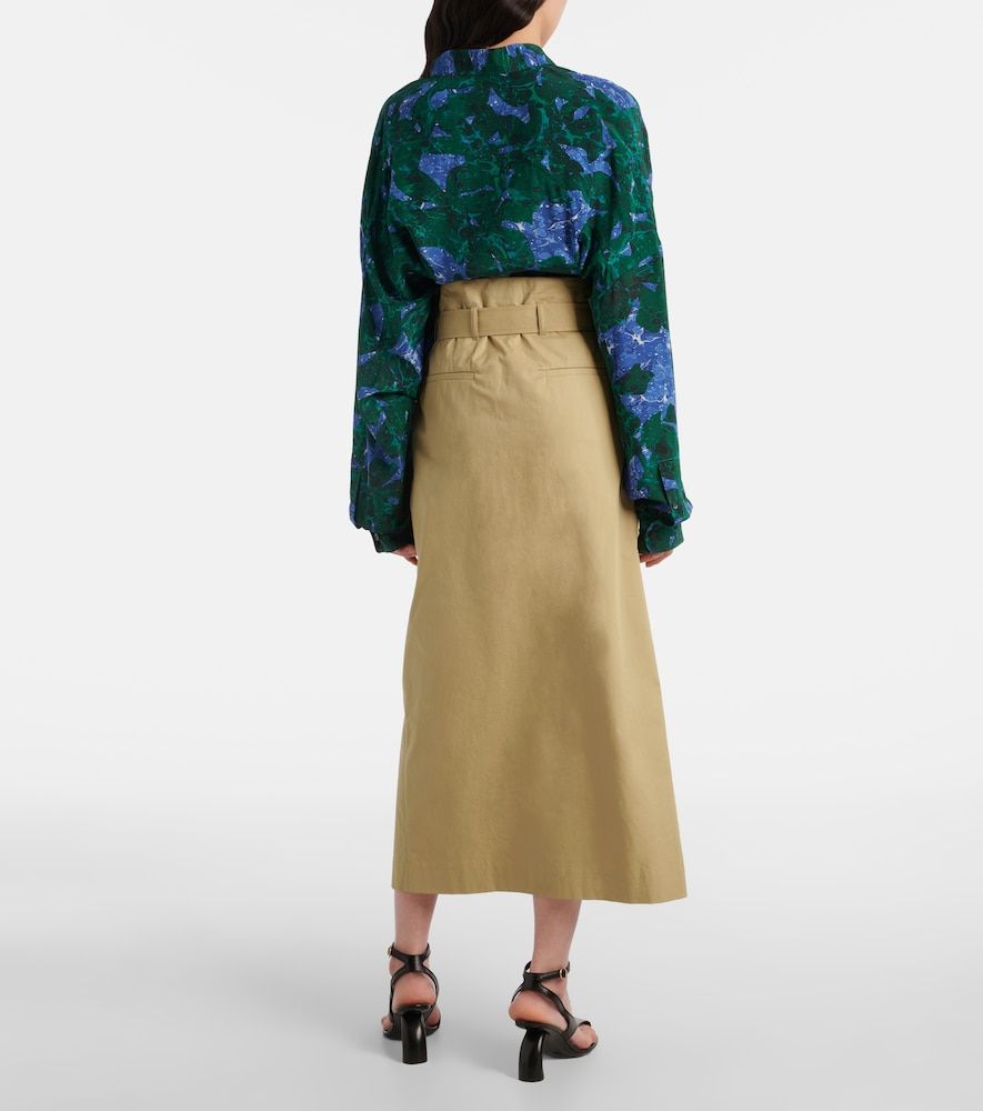 Gonna midi in cotone con cintura - Dries Van Noten - Modalova