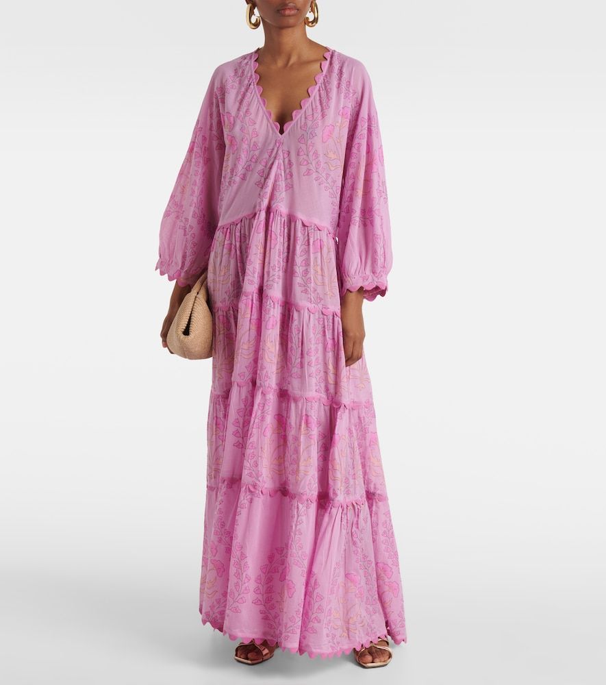 Vestido largo de algodón estampado - Juliet Dunn - Modalova
