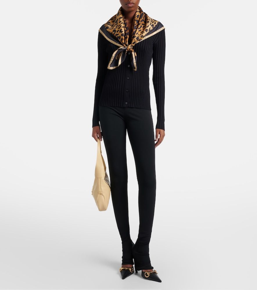Leopard-print silk twill scarf - Gucci - Modalova