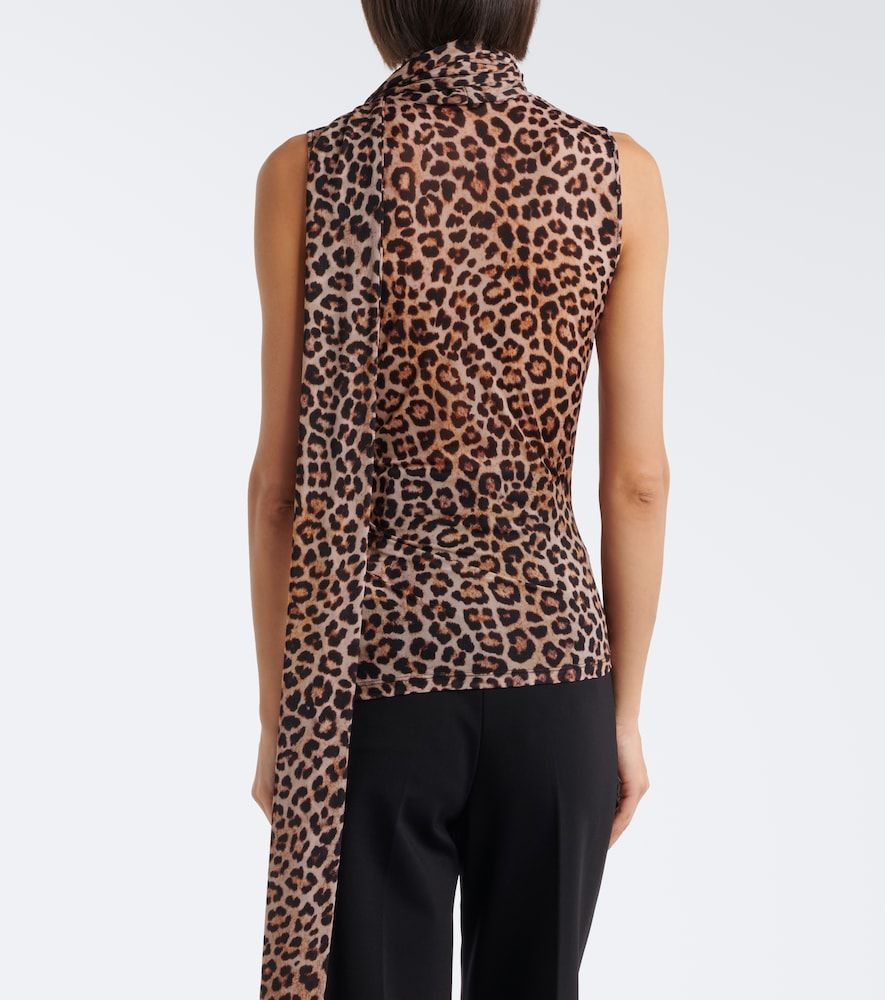 Draped scarf-detail leopard-print top - Blumarine - Modalova