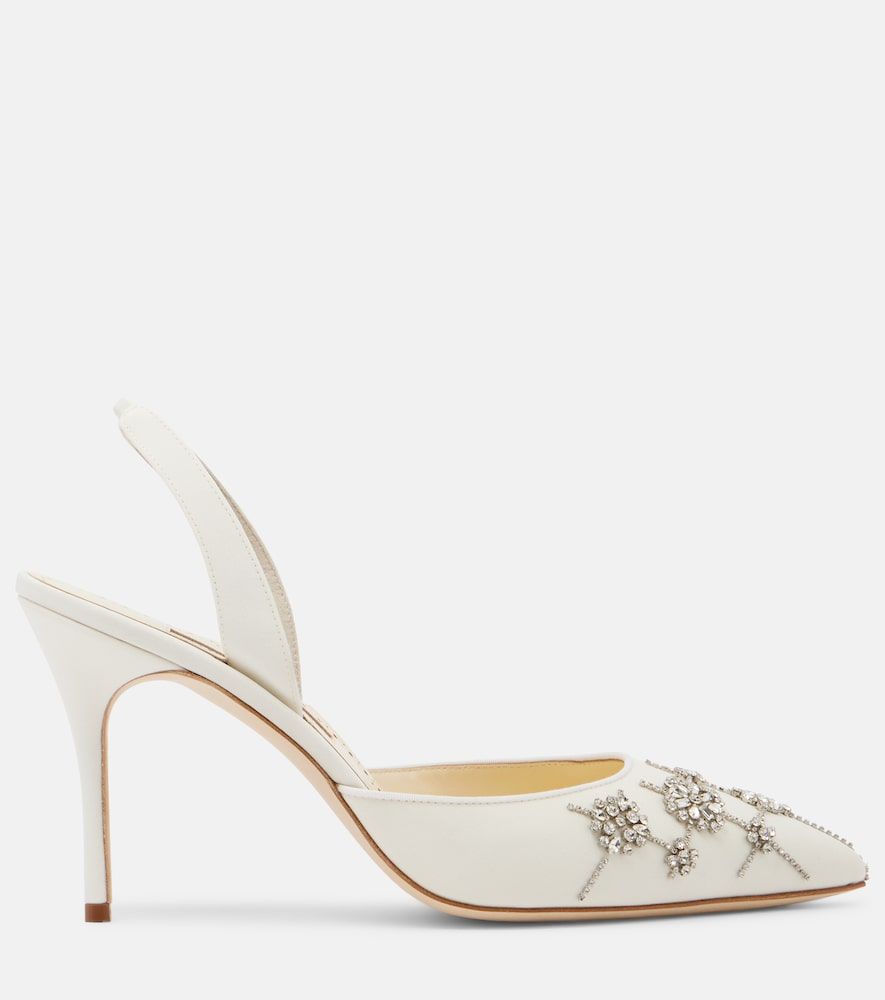 Slingback-Pumps Ralyne 90 aus Crêpe de Chine - Manolo Blahnik - Modalova