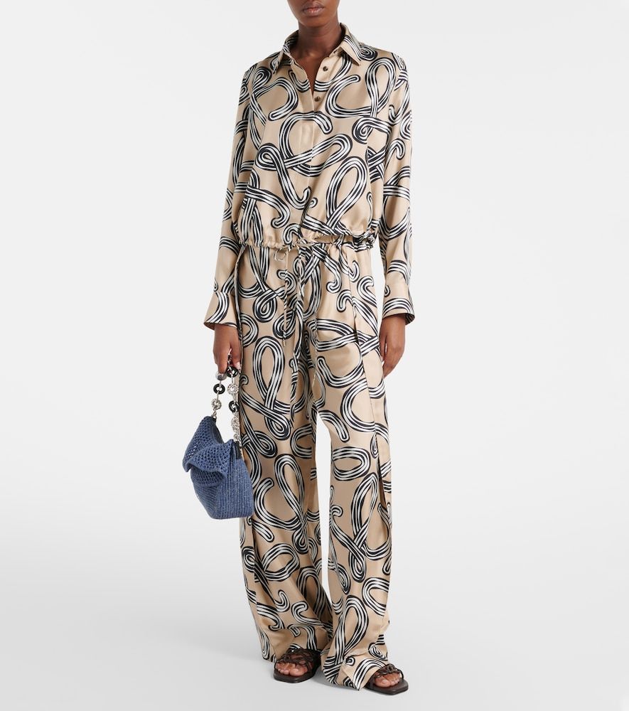 Paula's Ibiza Anagram silk wide-leg pants - Loewe - Modalova