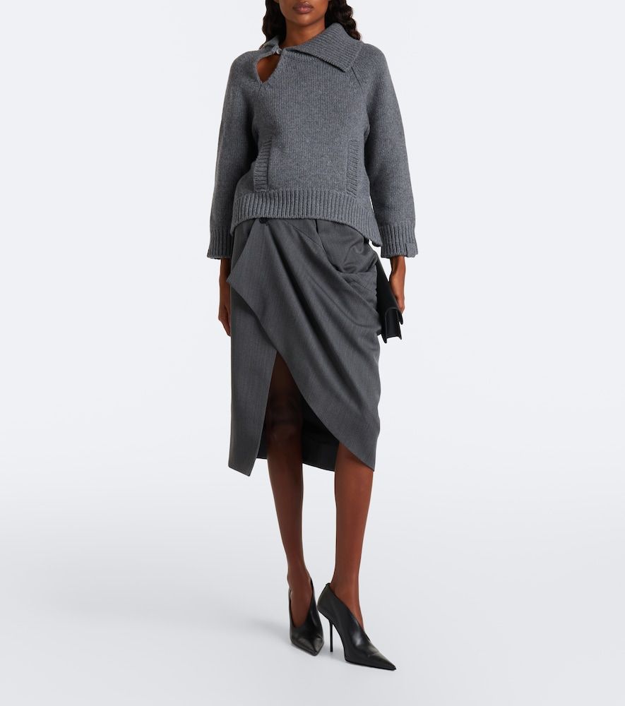 Asymmetric virgin wool sweater - Victoria Beckham - Modalova