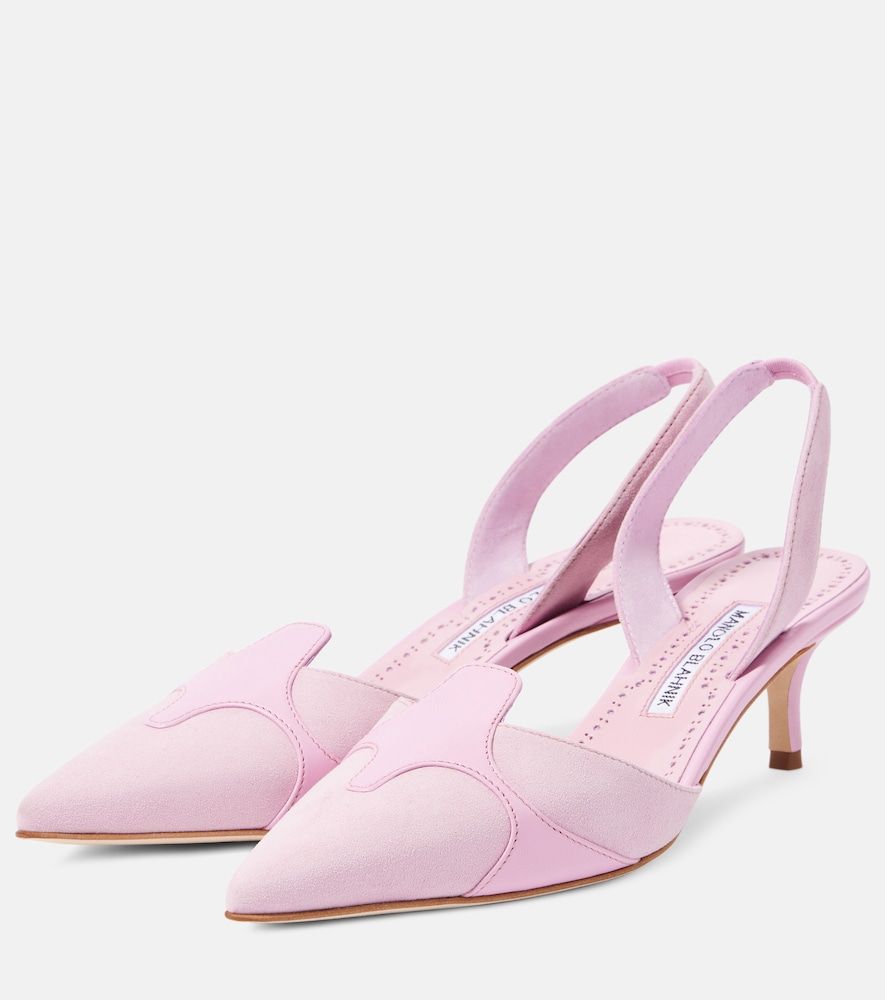 Slingback-Pumps Poligleto 50 aus Veloursleder - Manolo Blahnik - Modalova