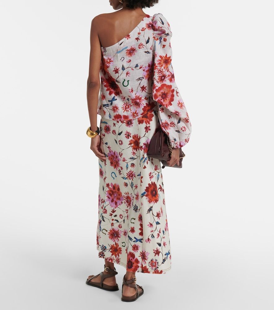 Floral Ease one-shoulder linen top - Dorothee Schumacher - Modalova