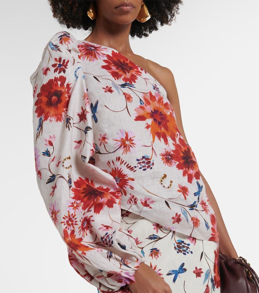 Floral Ease one-shoulder linen top - Dorothee Schumacher - Modalova