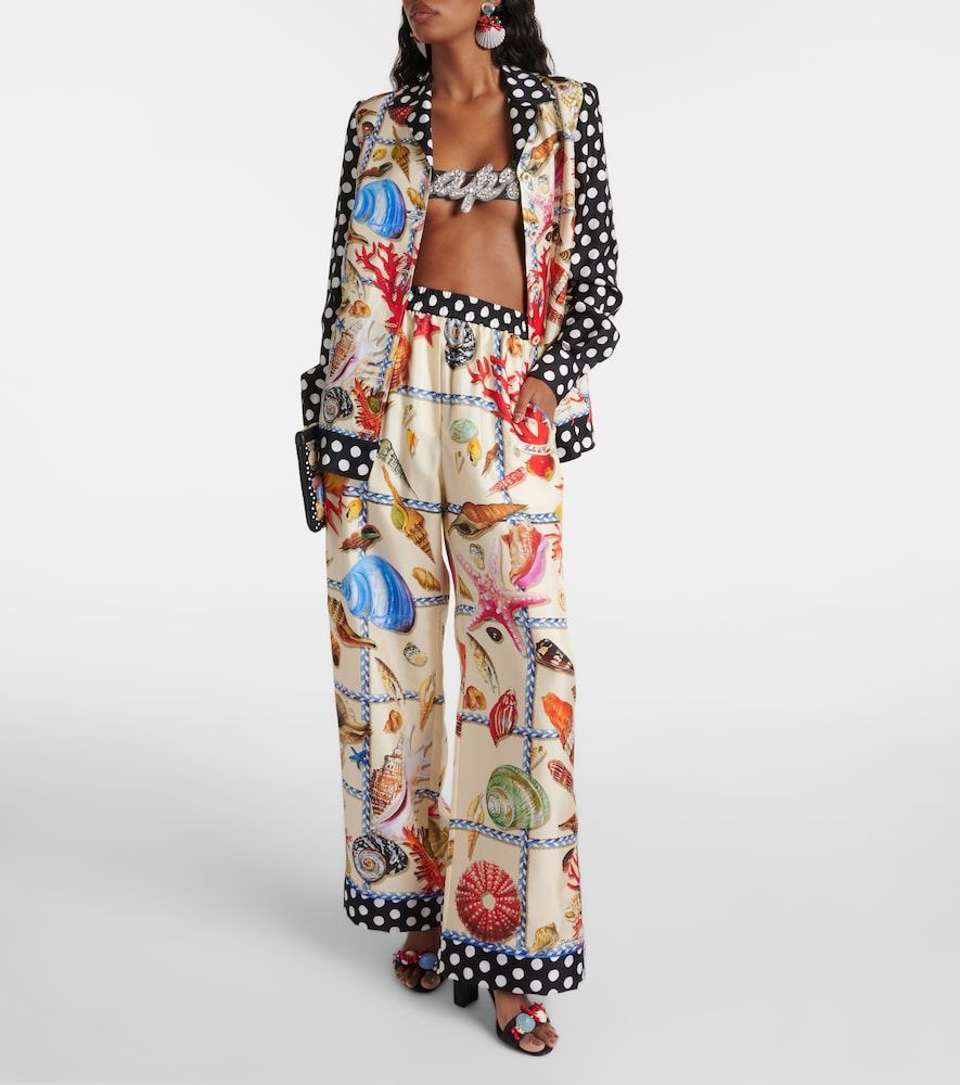 Capri printed silk satin palazzo pants - Dolce&Gabbana - Modalova