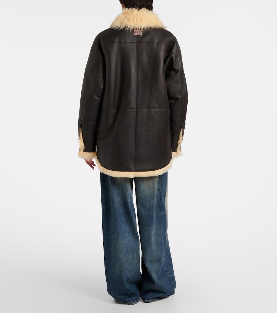 Chaqueta Lessora de piel con borrego - Acne Studios - Modalova
